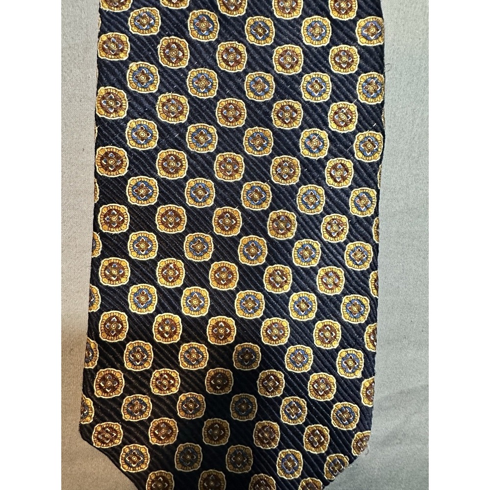 XMI Navy Blue Rosette Silk Neck Tie